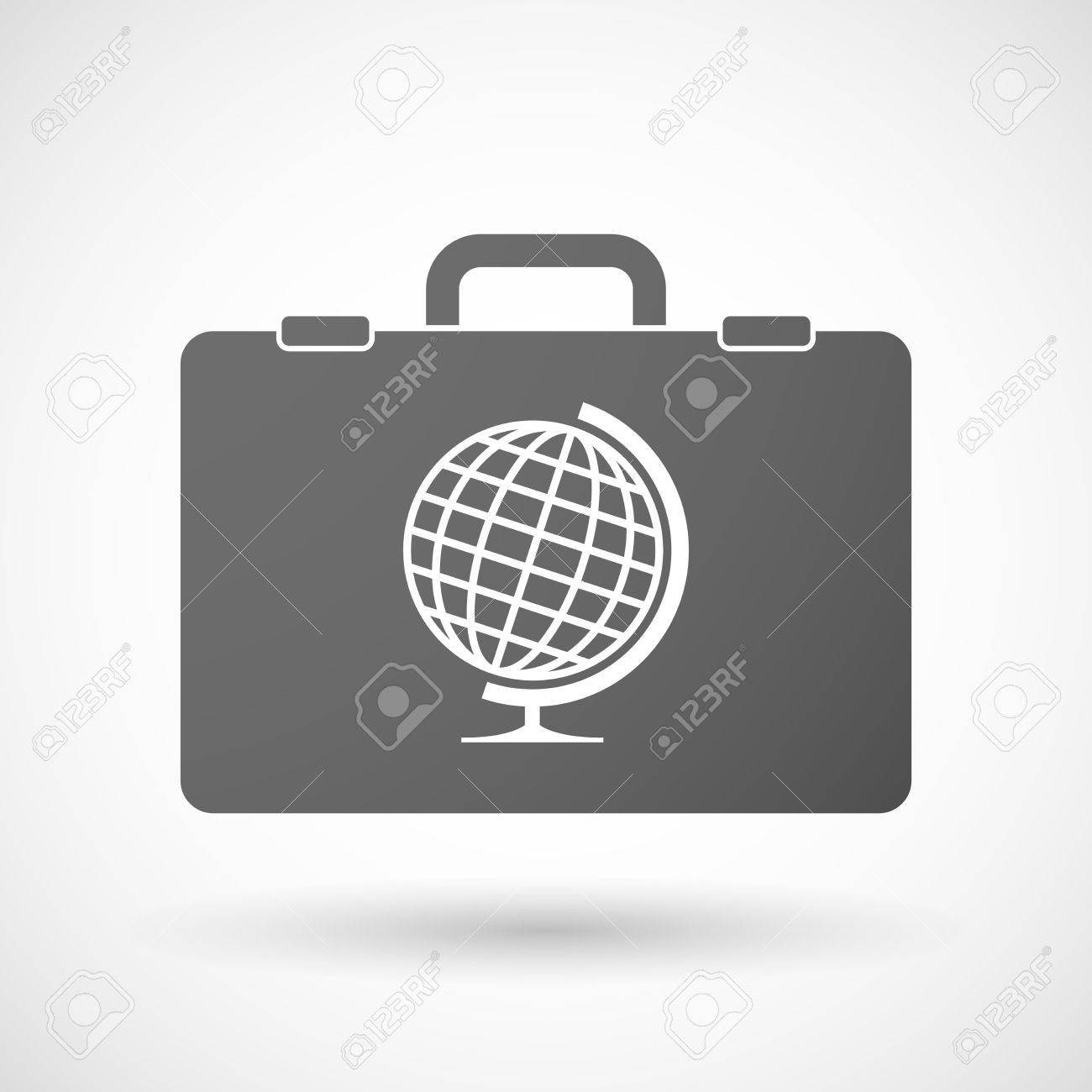 表世界世界と隔離されたブリーフケース アイコンのイラストのイラスト素材 ベクタ Image