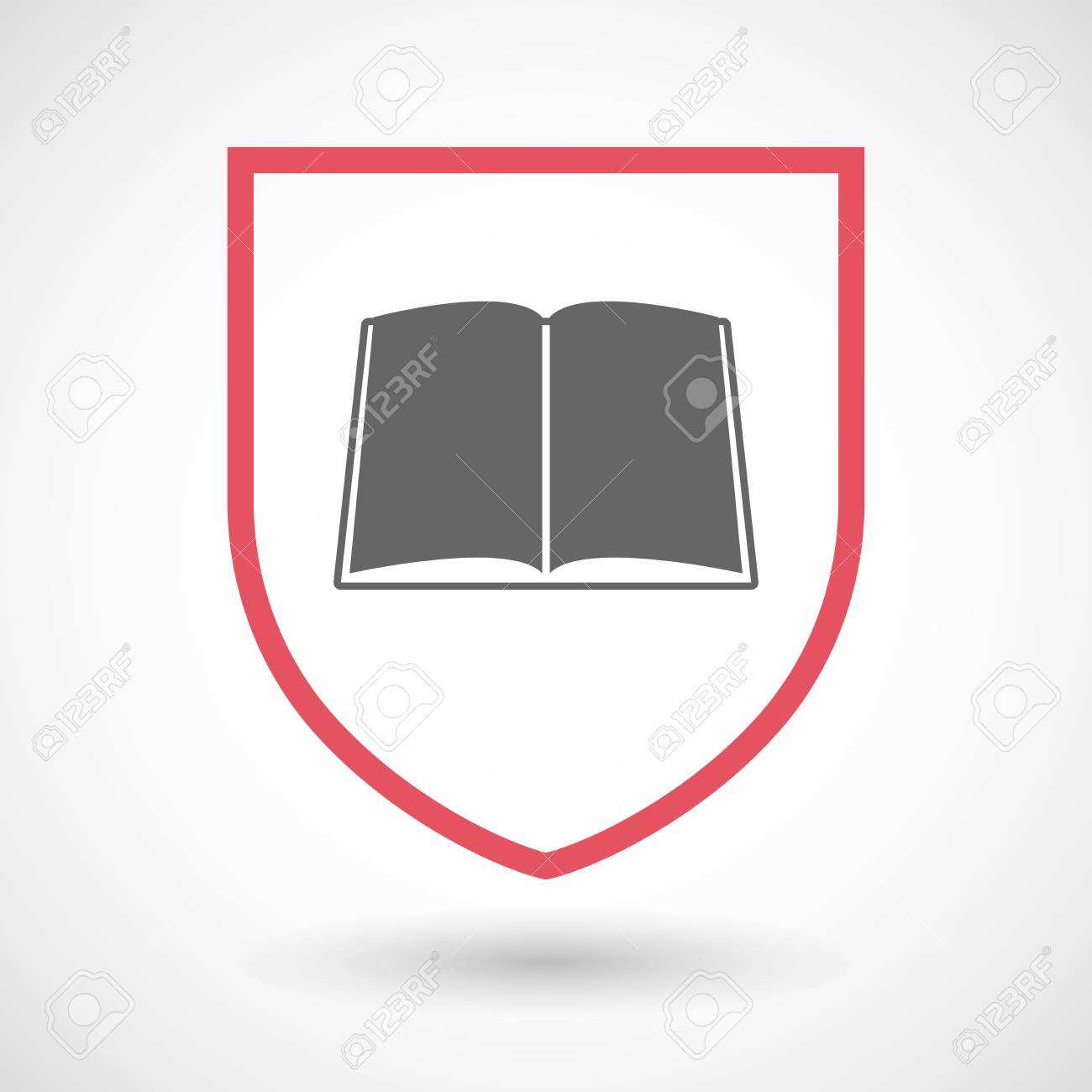 本との分離ライン アート盾アイコンのイラストのイラスト素材 ベクタ Image