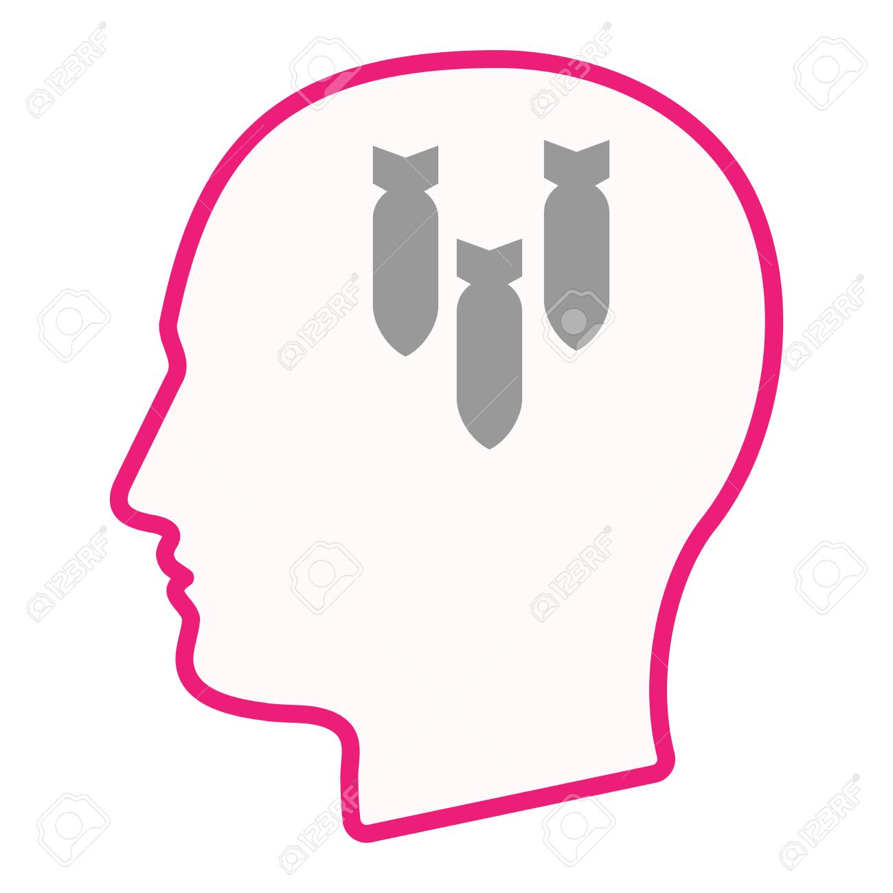 3 つの爆弾が落ちると孤立した男性ヘッド シルエット アイコンのイラストのイラスト素材 ベクタ Image 3 つの爆弾が落ちると孤立した男性ヘッド シルエット アイコンのイラストのイラスト素材 ベクタ Image