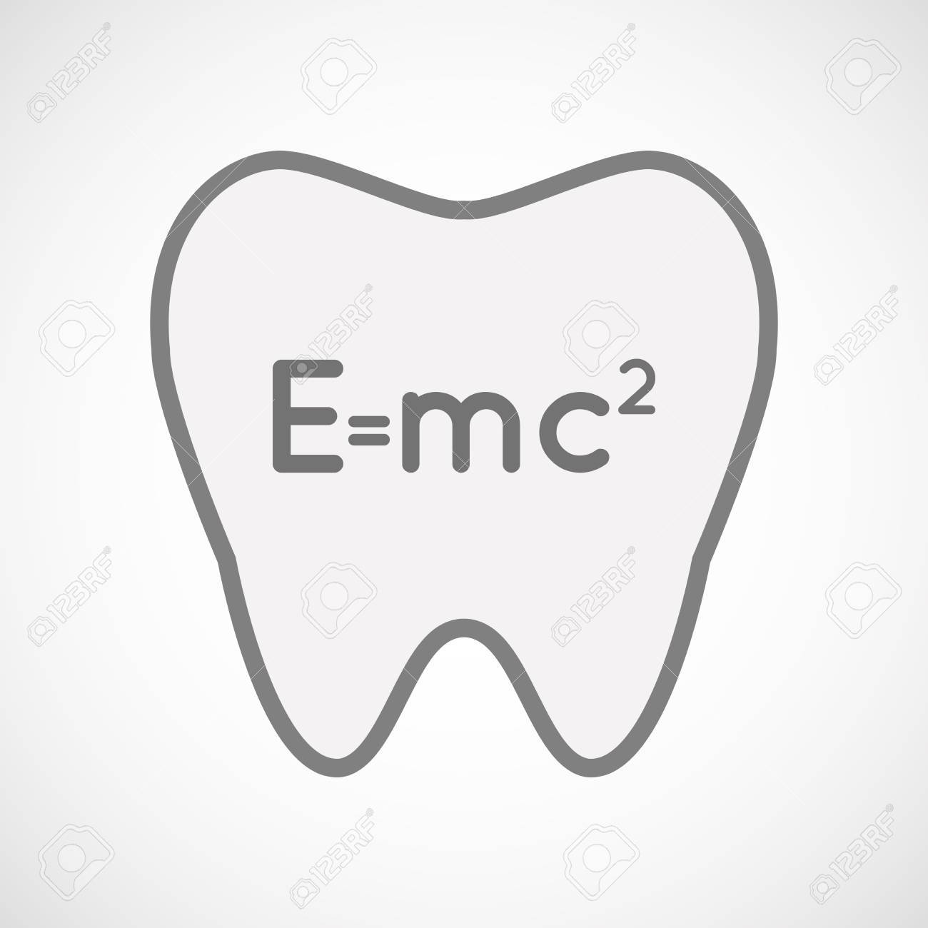 Illustration Of An Isolated Line Art Tooth Icon With The Theory Of  Relativity Formula 免版税剪贴画，向量插图和库存图片. Image 63500030, image size:1300x1300