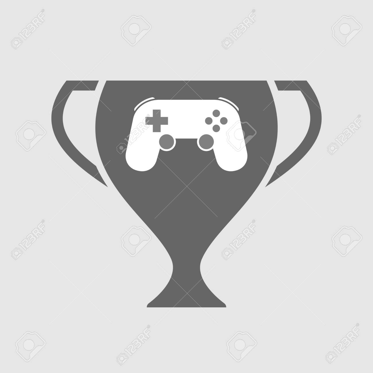 ゲーム パッドが付いた分離賞カップ ベクトル アイコンのイラストのイラスト素材 ベクタ Image