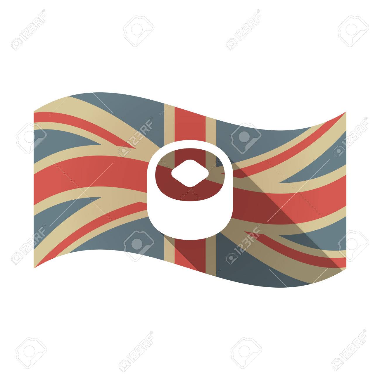 寿司の部分でユニオン ジャック イギリス国旗を振って分離の長い影のイラストのイラスト素材 ベクタ Image