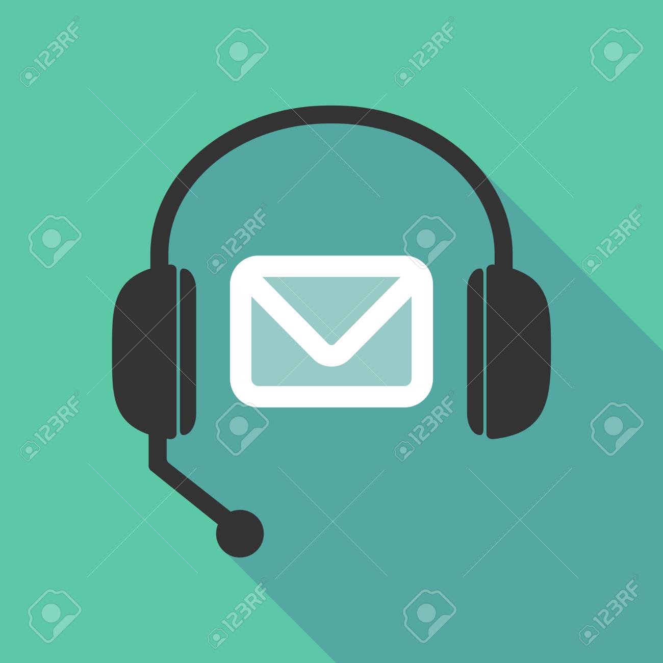 長い影遠隔のイラスト手封筒無料ヘッドフォンのイラスト素材 ベクタ Image