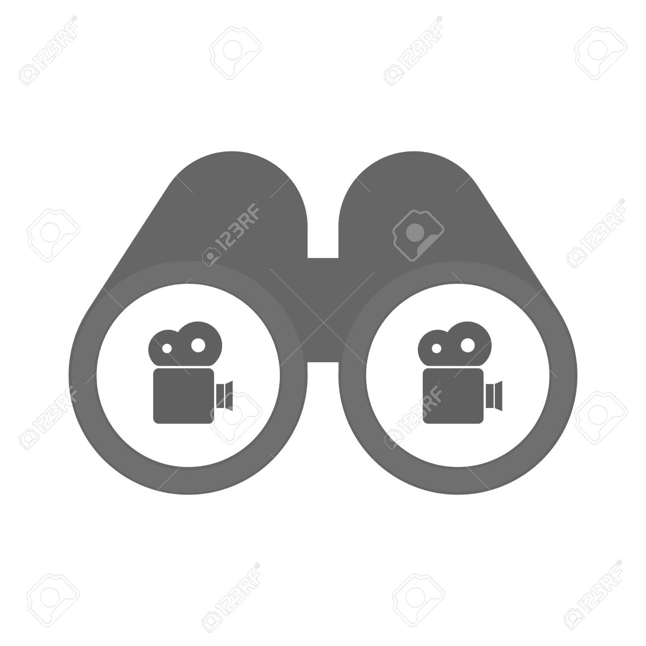 フィルム カメラで孤立した双眼鏡のイラストのイラスト素材 ベクタ Image