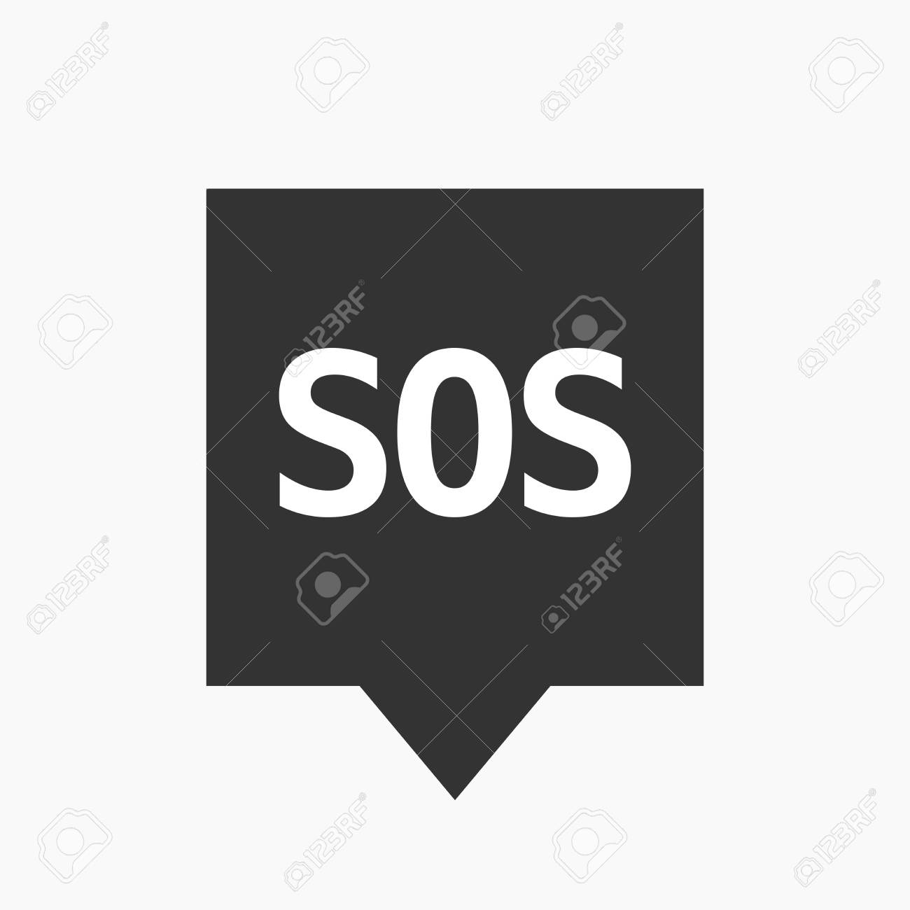 Sos のテキストと隔離されたツールヒントのイラストのイラスト素材 ベクタ Image
