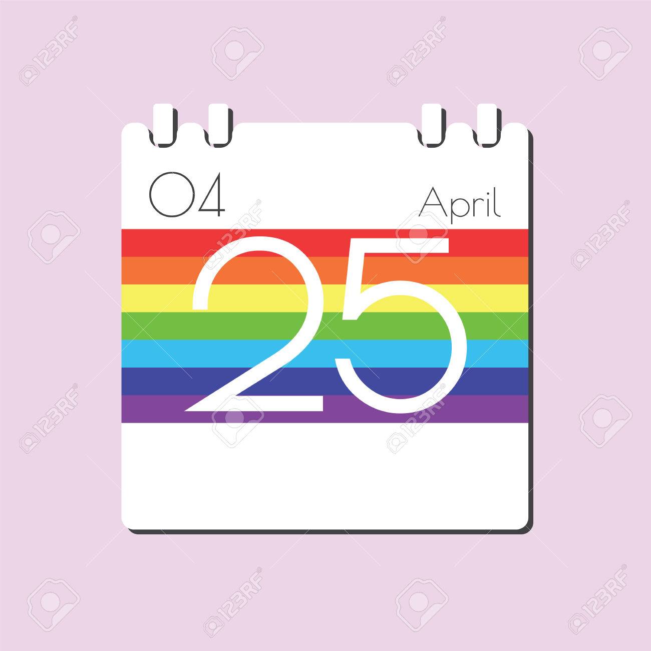 rainbow calendar icon apr 25 royalty free cliparts vectors and rainbow calendar