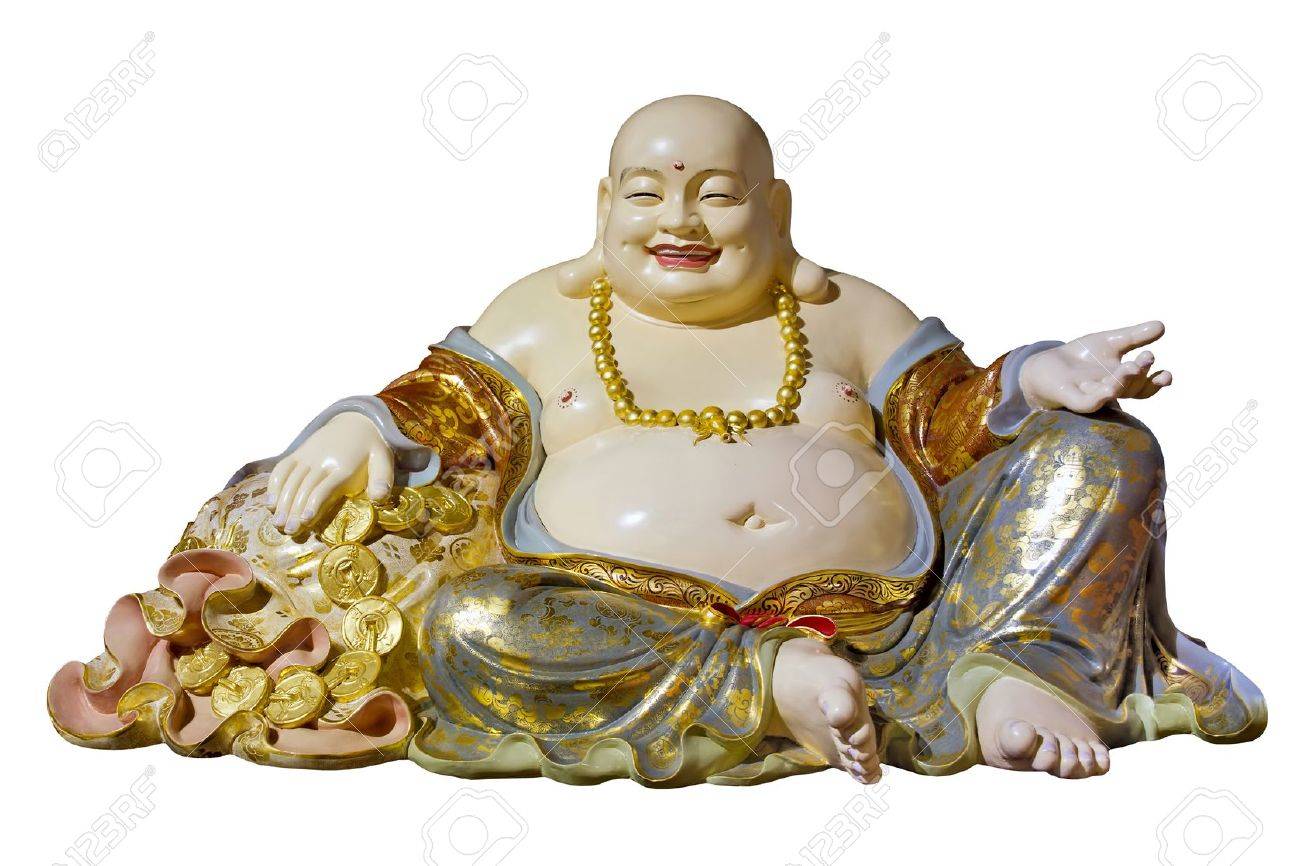 Big Belly Maitreya Cloth Bag Monk Buddha Statue Isolated On White Stock Photo Picture And Royalty Free Image Image 12383947
