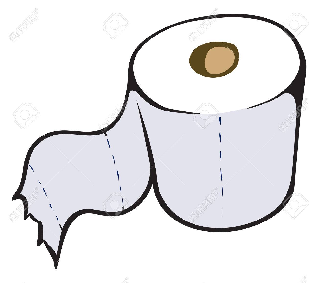 An Illustration Of A Single Roll Of Toilet Paper Royalty Free SVG,  Cliparts, Vectors, and Stock Illustration. Image 35460169., image size:1300x1155