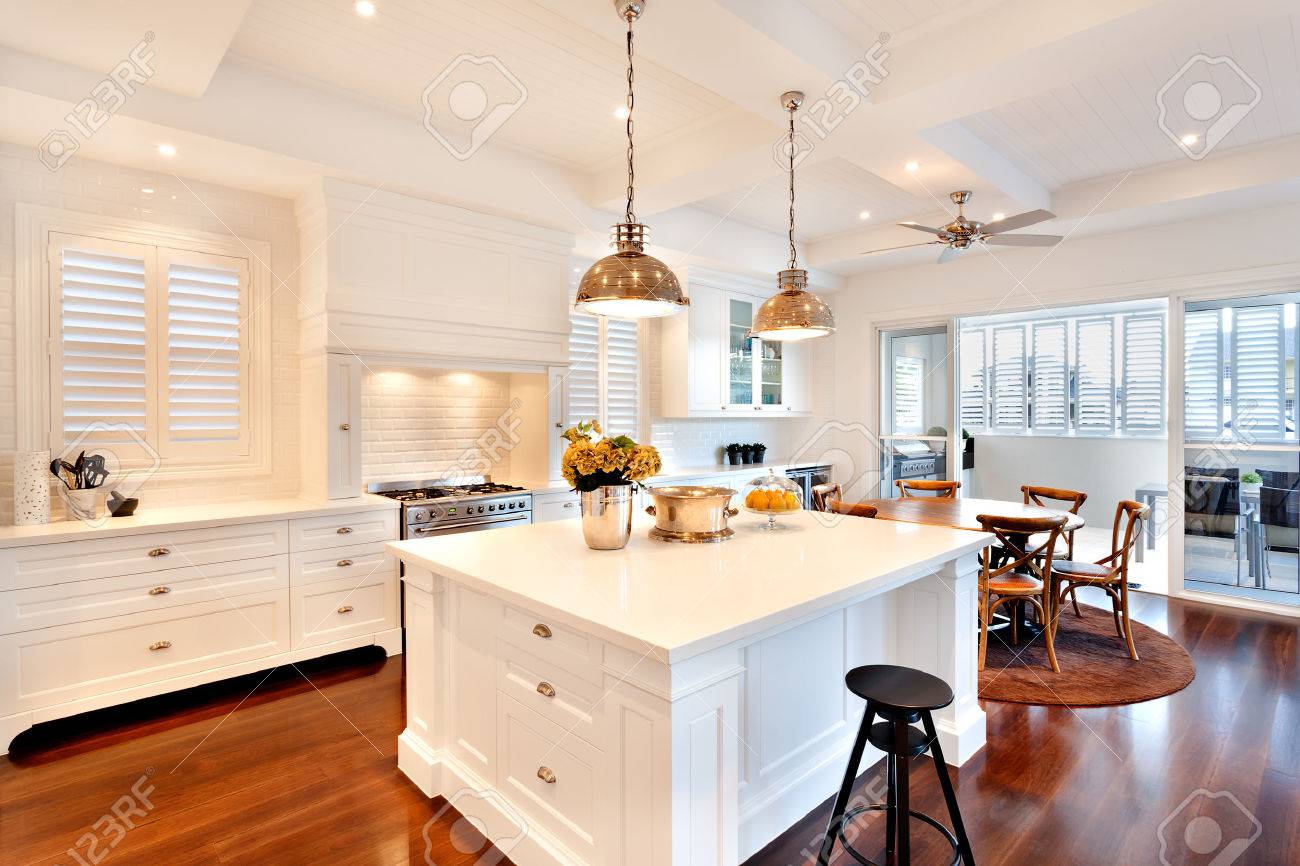 Attractive And Beautiful Kitchen Having Glossy Wooden Floor Of Attractive And Beautiful Kitchen Having Glossy Wooden Floor Of