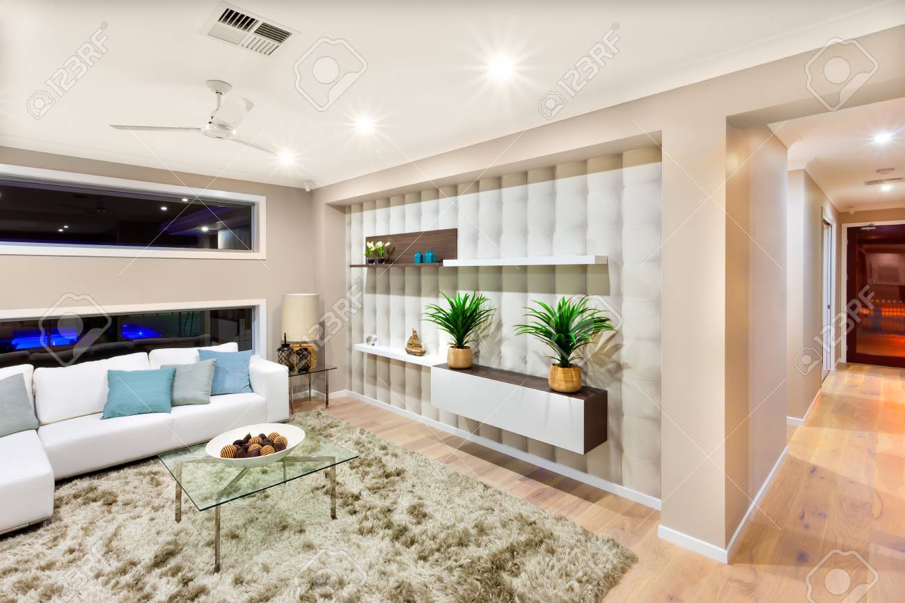Modern mansion inside view giving the beauty of interior lighting that spread over the whole house