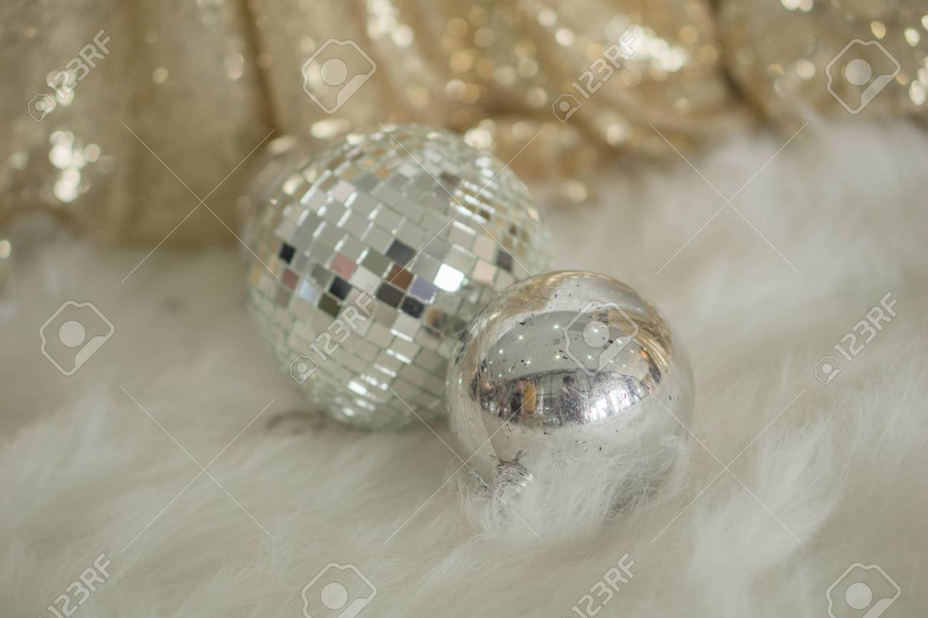 Disco Ball Is Used To Decorate The Beautiful Room Stock Photo