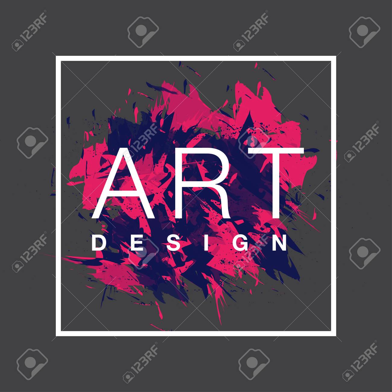 Vector Square Frame With Paint Brush Background And Text Art Royalty Free Cliparts Vectors And Stock Illustration Image 81713096