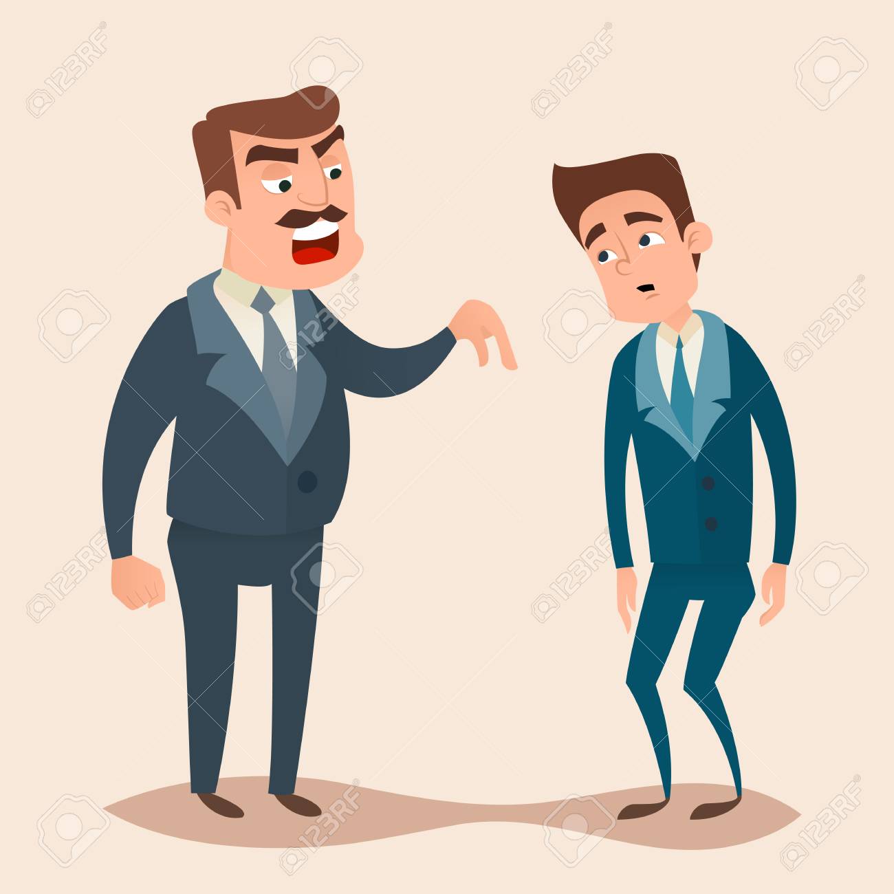 Cartoon of an Aggressive Bald Man in a Suit Yells Menacingly Stock Vector - Illustration of yells, person: 102555418