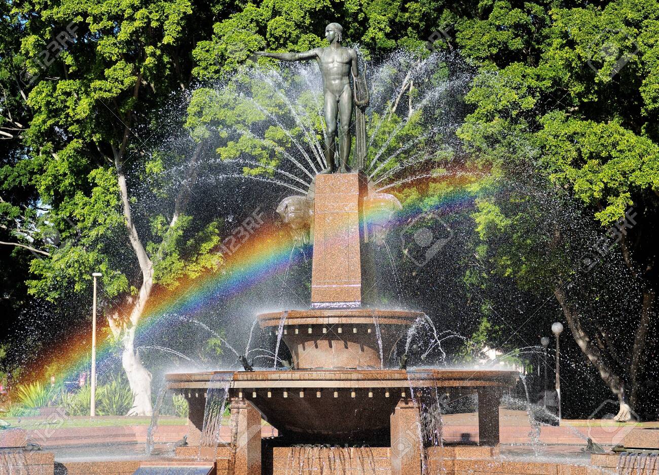 Rainbow In The Archibald Water Fountain At Hyde Park Sydney Nsw