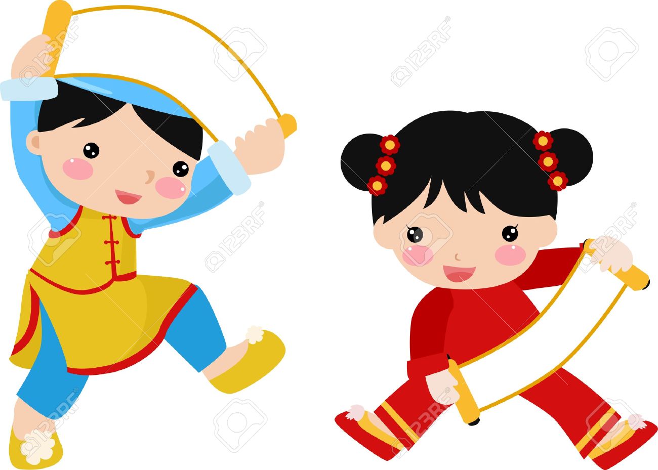 子どもの男の子と女の子のイラスト素材 ベクタ Image