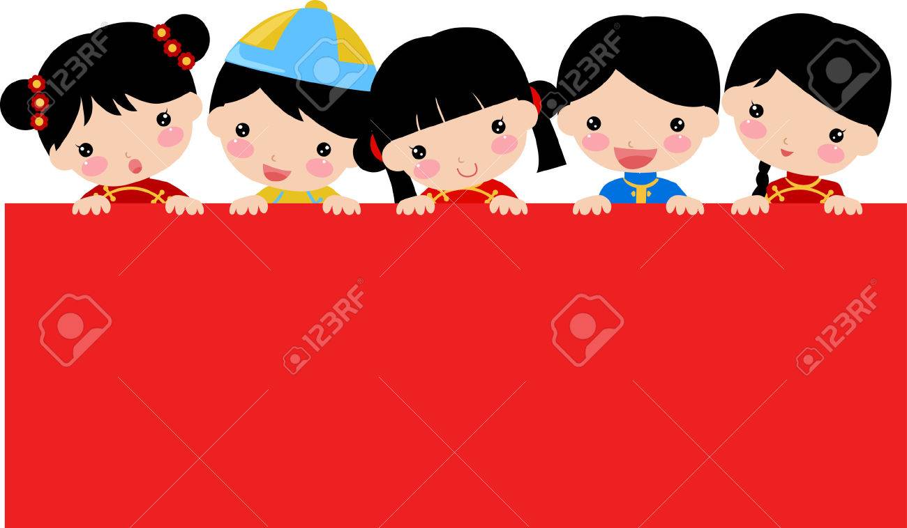 新年子供と中国人のバナー のイラスト素材 ベクタ Image