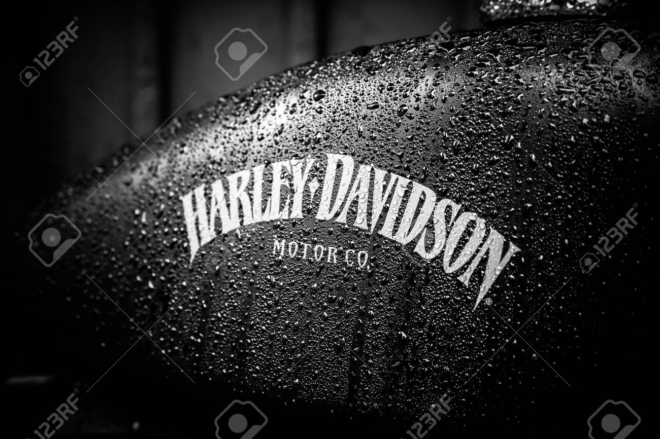 Paris 2015 Harley Davidson In Der Tau In Der Morgendammerung Matt