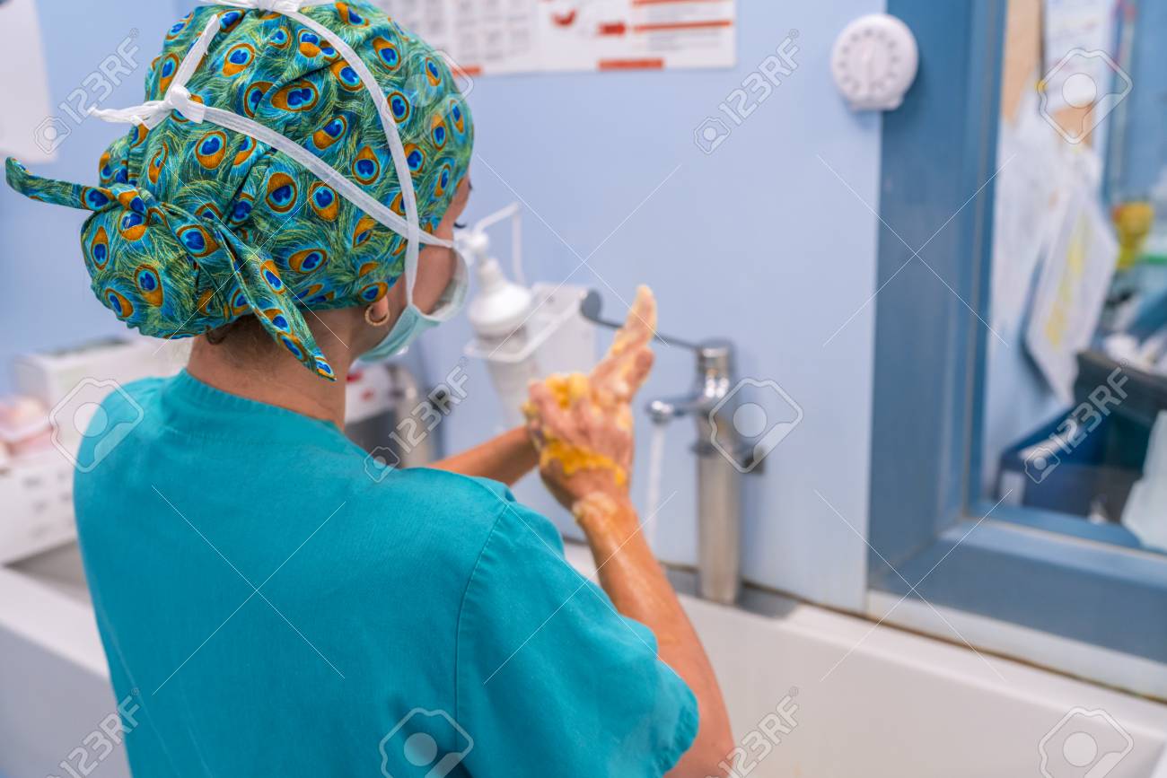 Download Surgeon Performs Surgical Hand Washing By Making Yellow Foam Stock Photo Picture And Royalty Free Image Image 109168552 PSD Mockup Templates