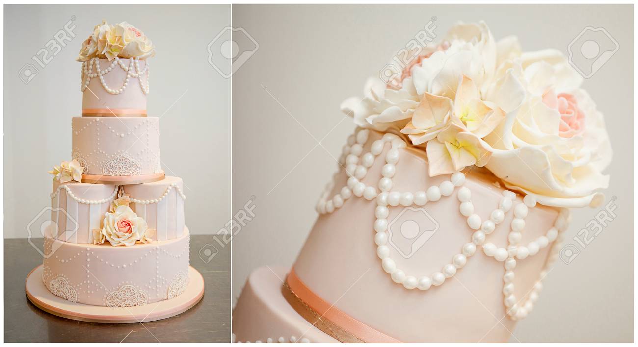 シンプルで美しいウエディング ケーキ の写真素材 画像素材 Image