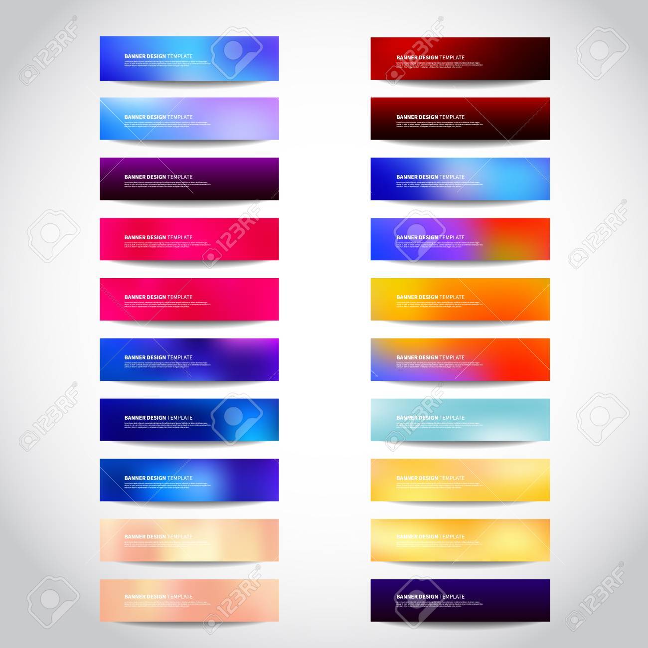 set of gold silver bronze vector banners templates or website banners templates