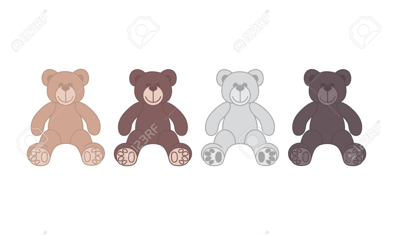 different colours of teddy bear