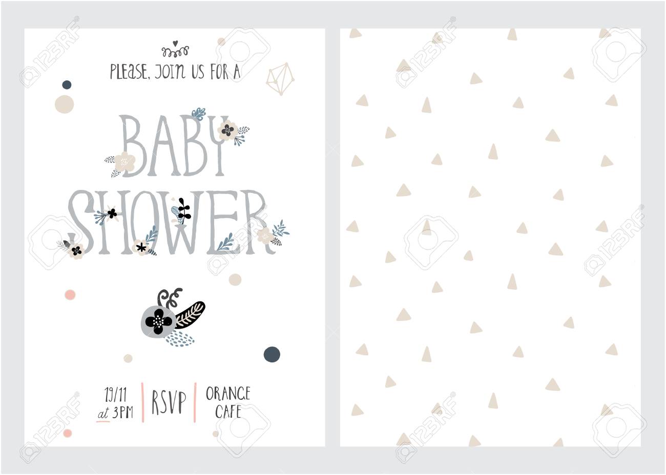 baby shower girl and boy posters vector templates vintage style boy and girl templates