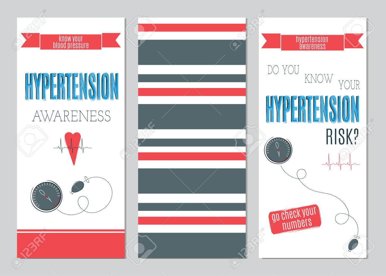 set of vertical banner templates suitable for hypertension awareness theme for poster