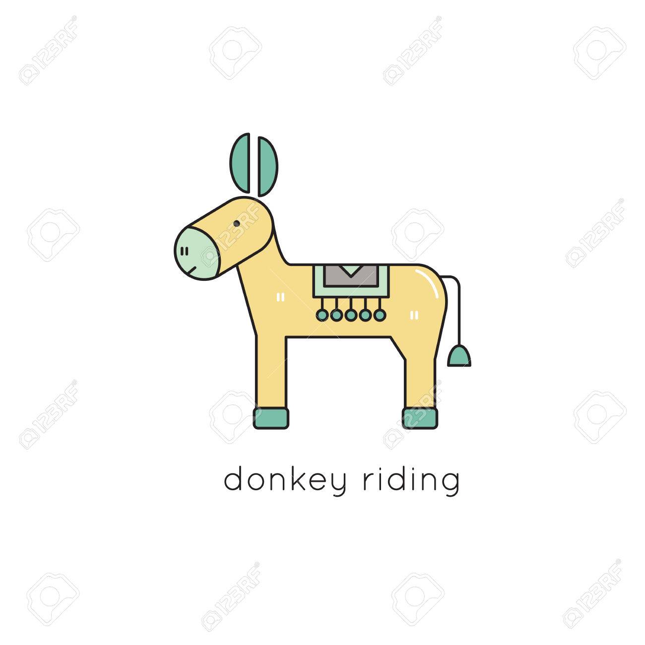 donkey vector thin line