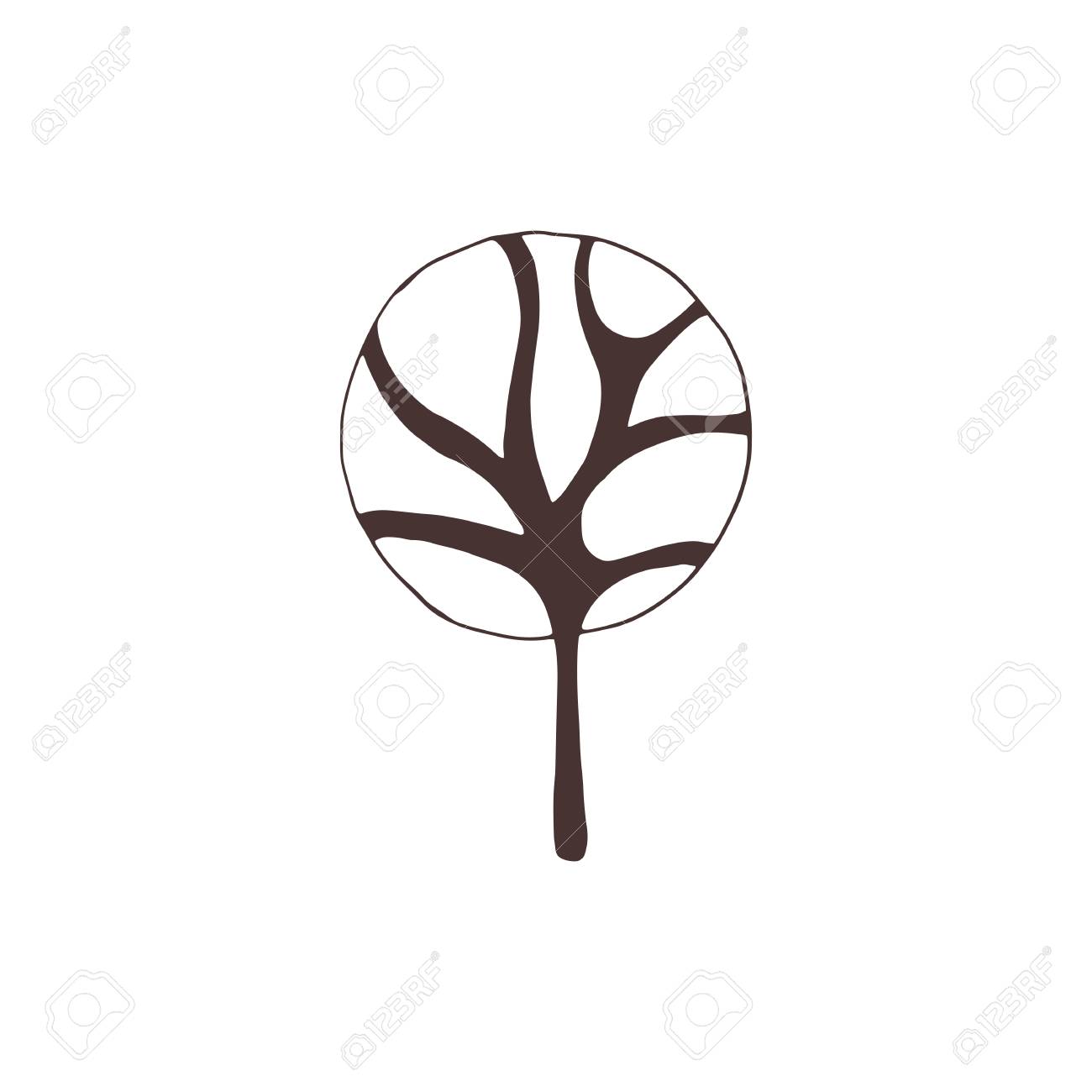 vector hand drawn isolated element winter tree simple modern winter tree templates