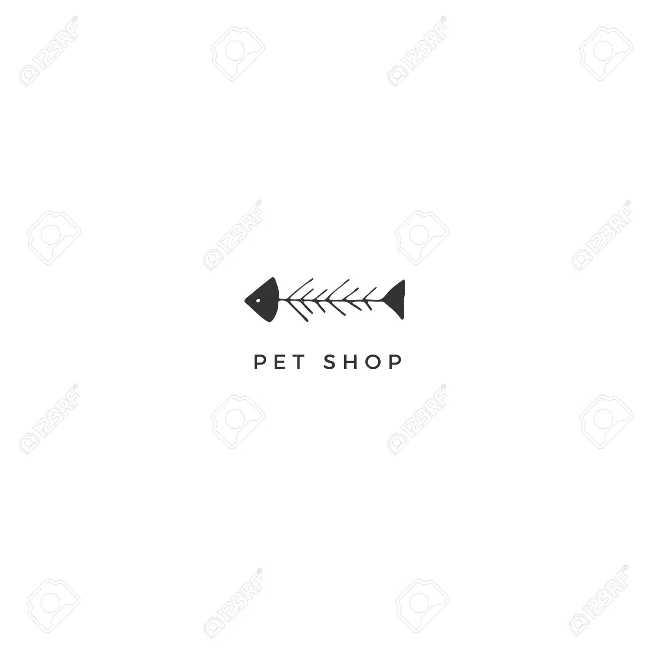 Vector Hand Drawn Logo Template For Pets Related Business Fish Royalty Free Cliparts Vectors And Stock Illustration Image 114214203