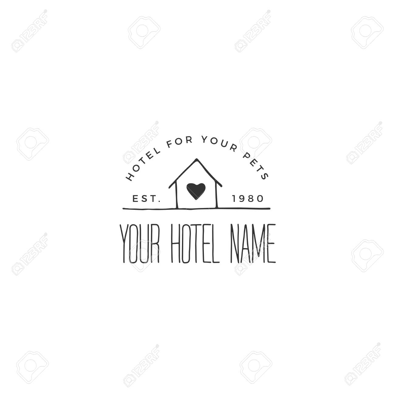 Vector Hand Drawn Logo Template For Pets Related Business A