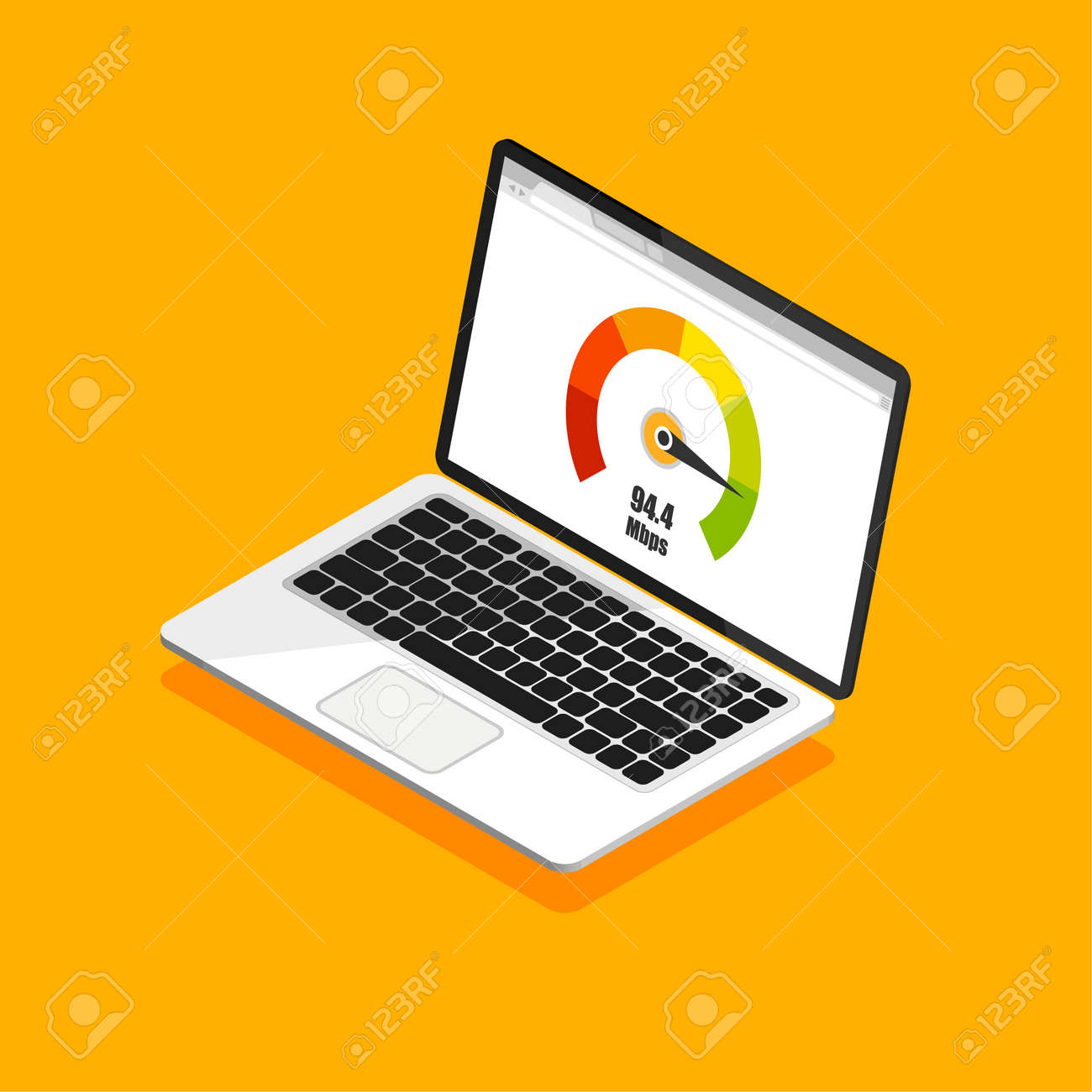 Credit score meter. Isometric design of laptop with speed test on a screen. Isolated vector illustration. - 157931125 Credit score meter. Isometric design of laptop with speed test on a screen. Isolated vector illustration. - 157931125
