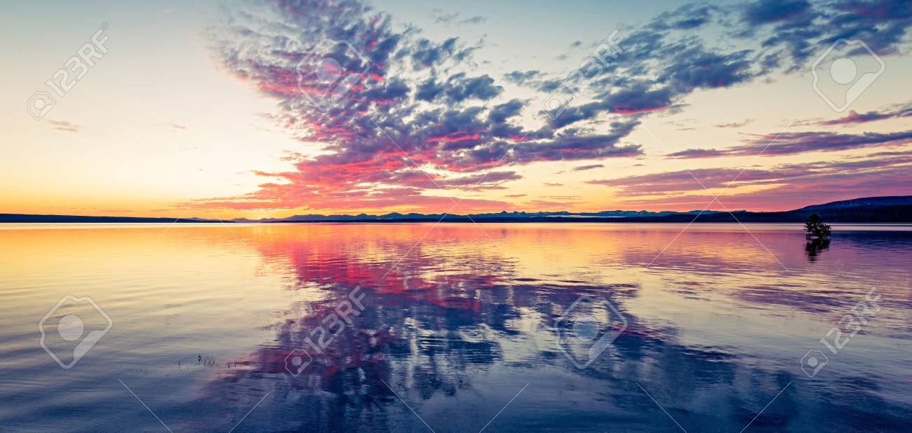 sunrise panorama on west