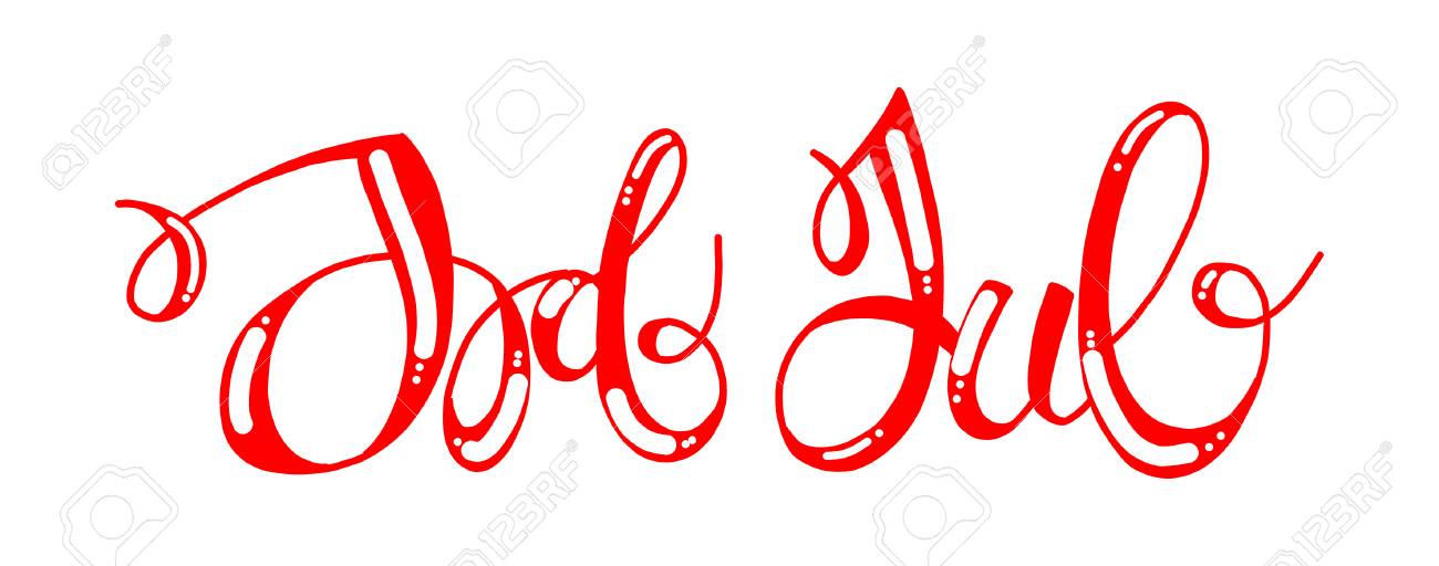 god jul text Hand Lettering For Christmas, Text In Swedish God Jul (Merry 