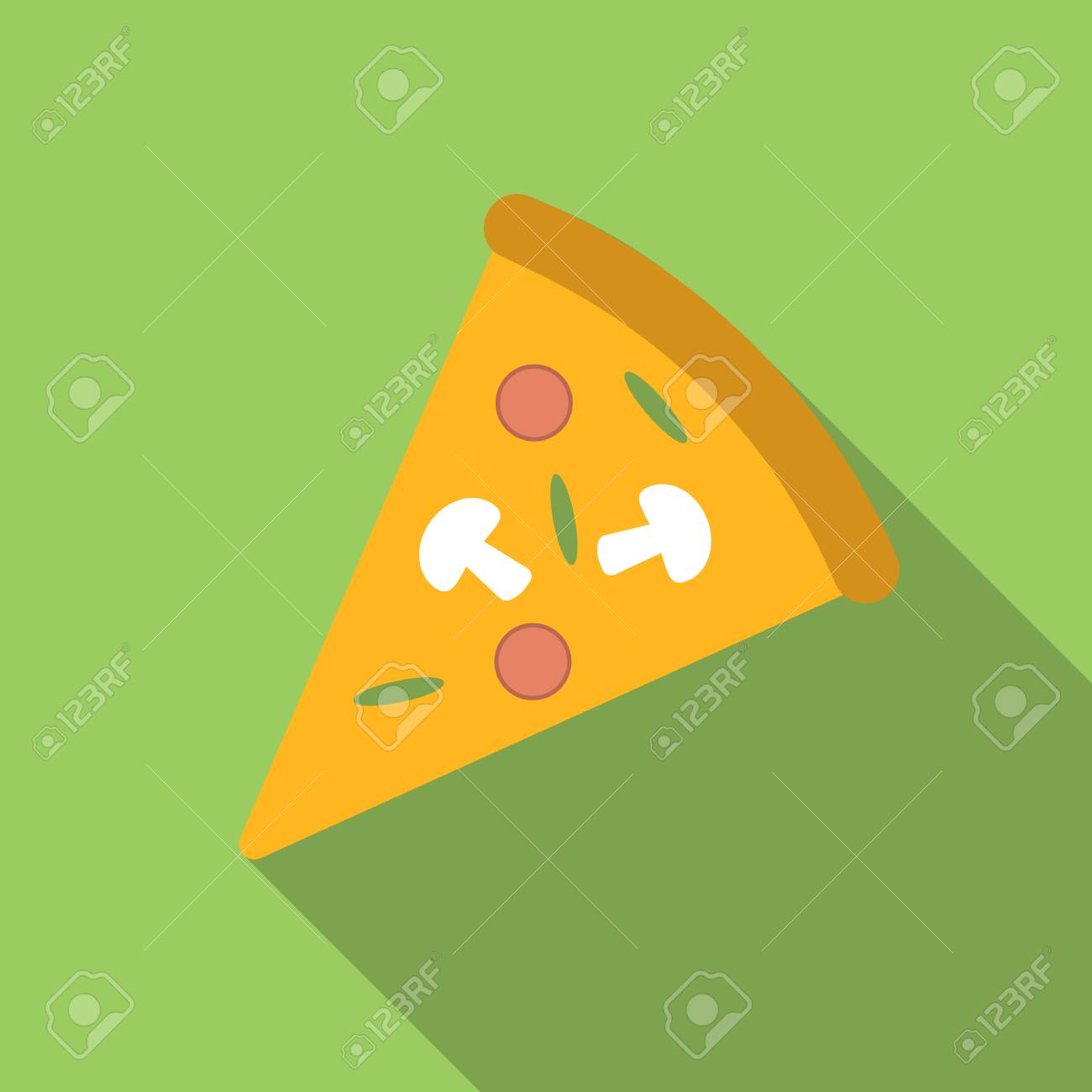 Pizza Flat Icon, Colored Image With Long Shadow On Green Background Royalty  Free SVG, Cliparts, Vectors, and Stock Illustration. Image 46723136., image size:1300x1300