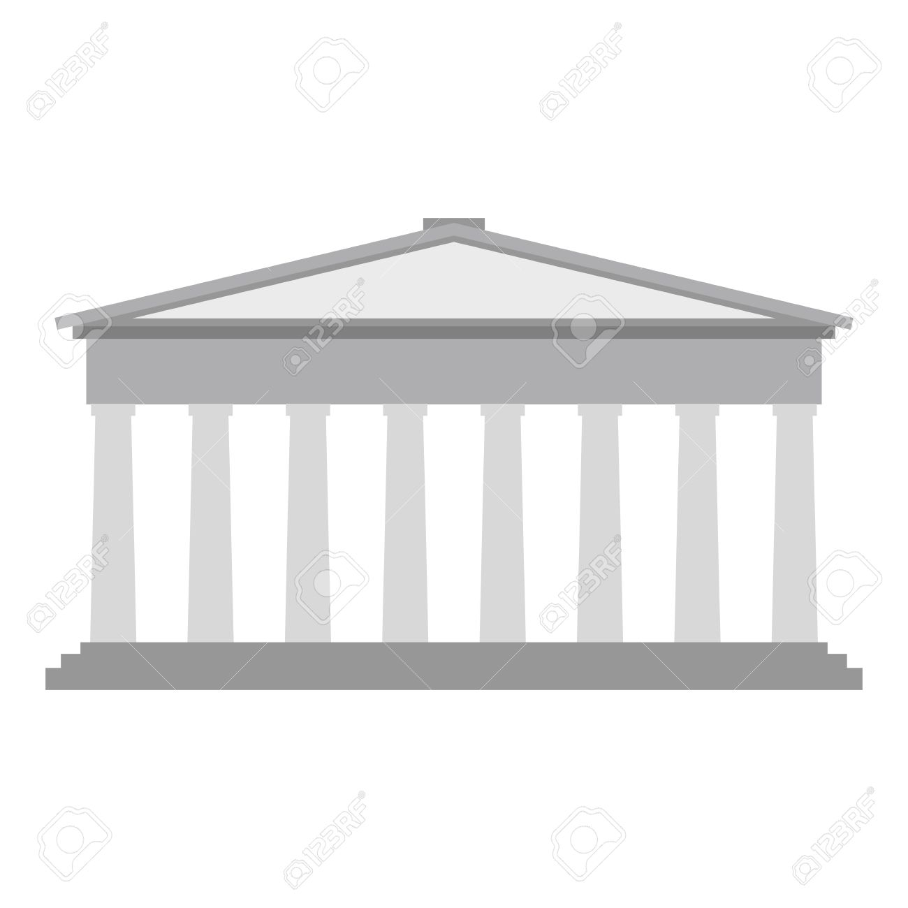 コリント式の柱でローマかギリシャのパンテオン フラット スタイル のイラスト素材 ベクタ Image