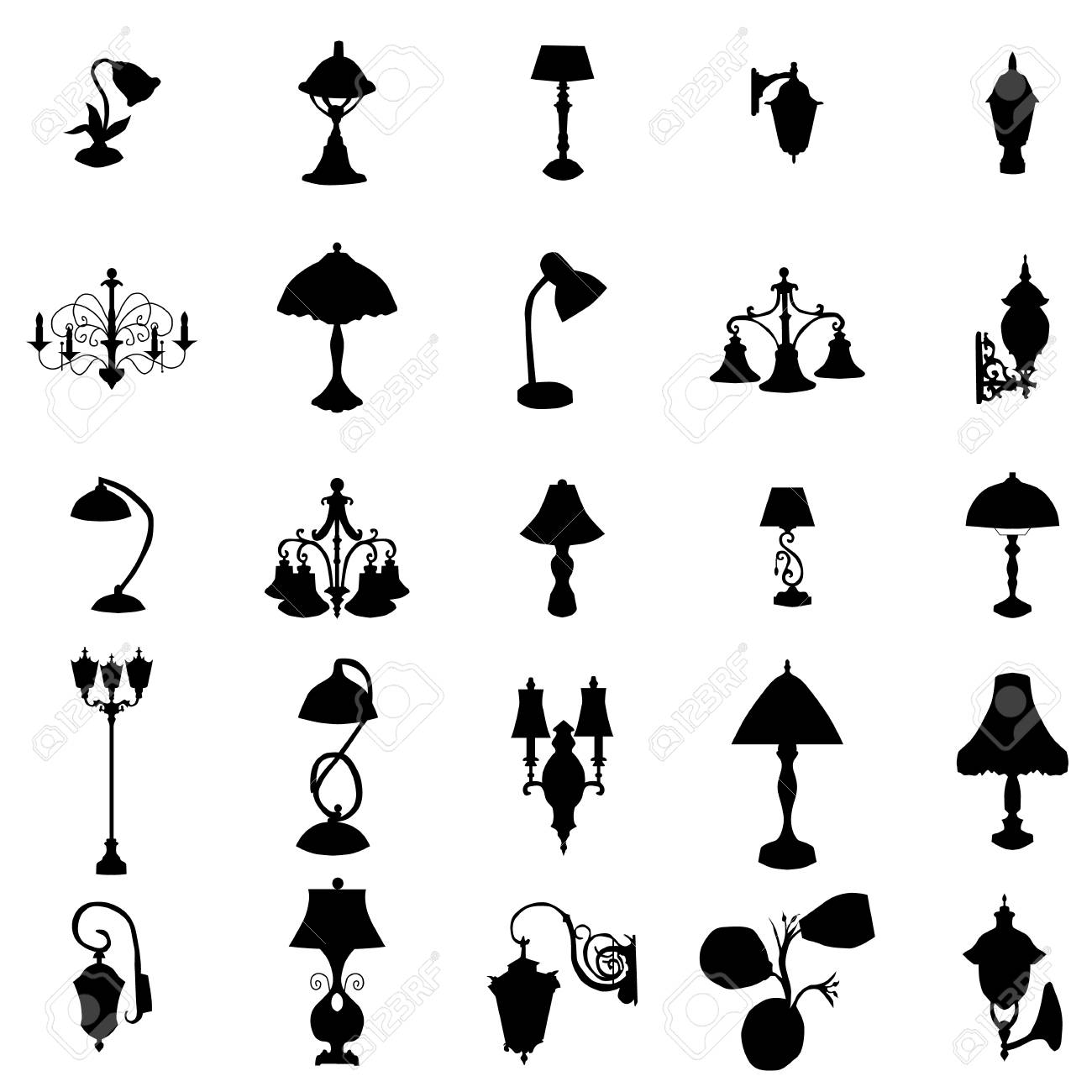 ランプ シルエット設定上分離ホワイト バック グラウンド のイラスト素材 ベクタ Image