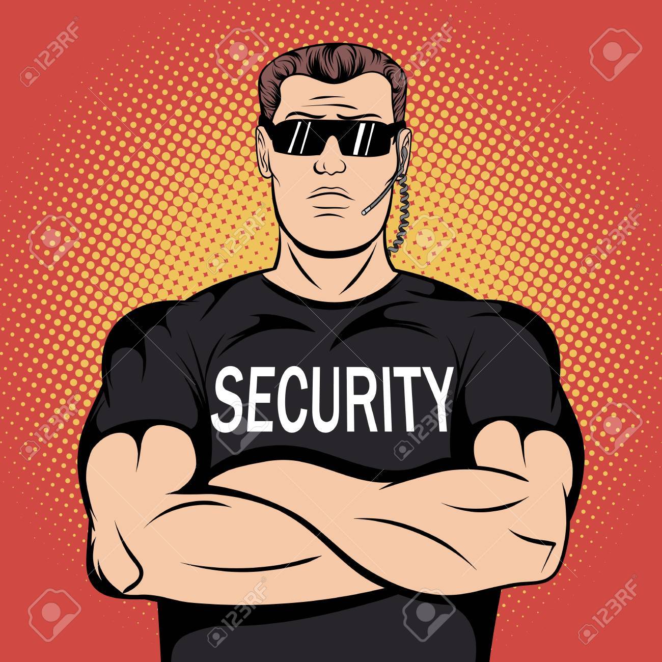 Security Guard In Comics Style For Web And Mobile Devices Royalty Free Cliparts Vectors And Stock Illustration Image 50341853