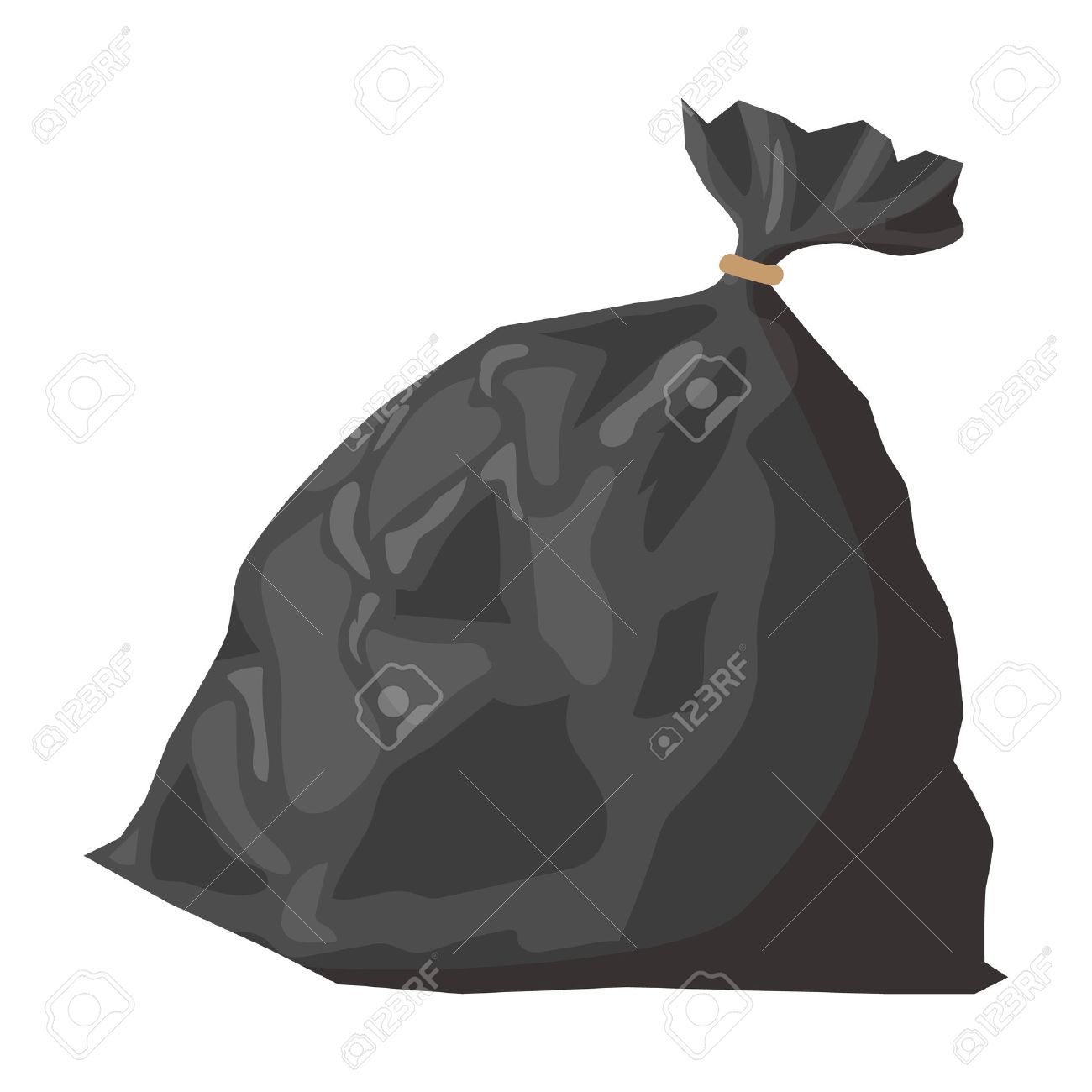 ビニール袋漫画アイコンを完全拒否します 白い背景の上のプラスチックこみ袋のイラスト素材 ベクタ Image