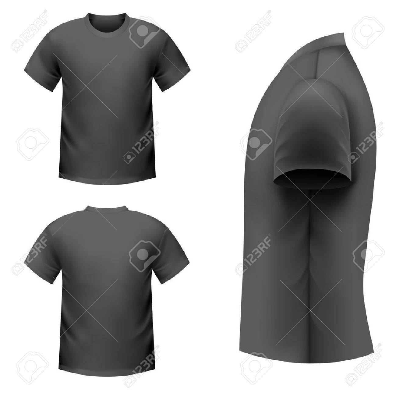 Realistic black t-shirt on a white background - 50746328 Realistic black t-shirt on a white background - 50746328