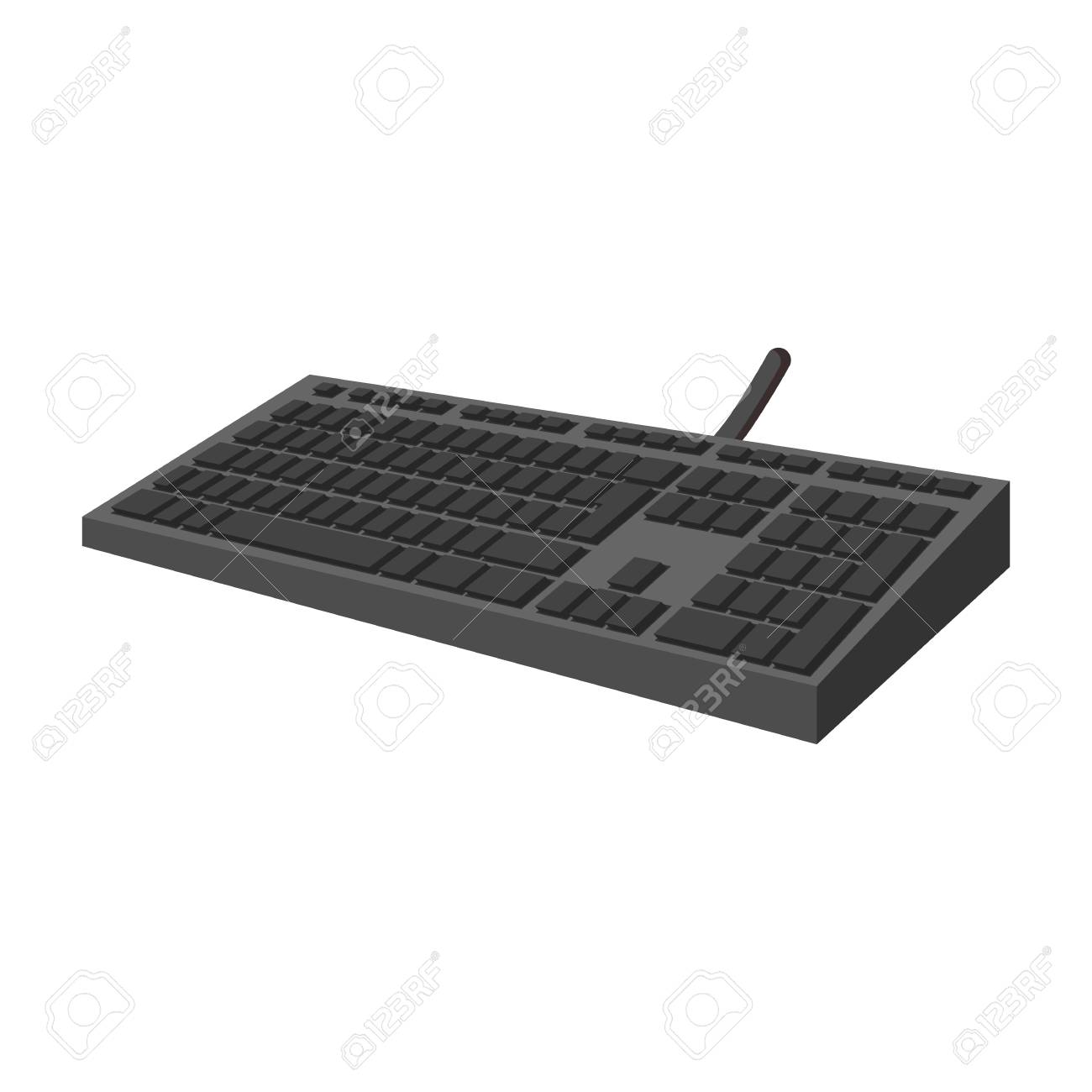 Icône De Dessin Animé De Clavier Noir Isolé Sur Fond Blanc Image, clavier, dessin animé, icône. Image, picture