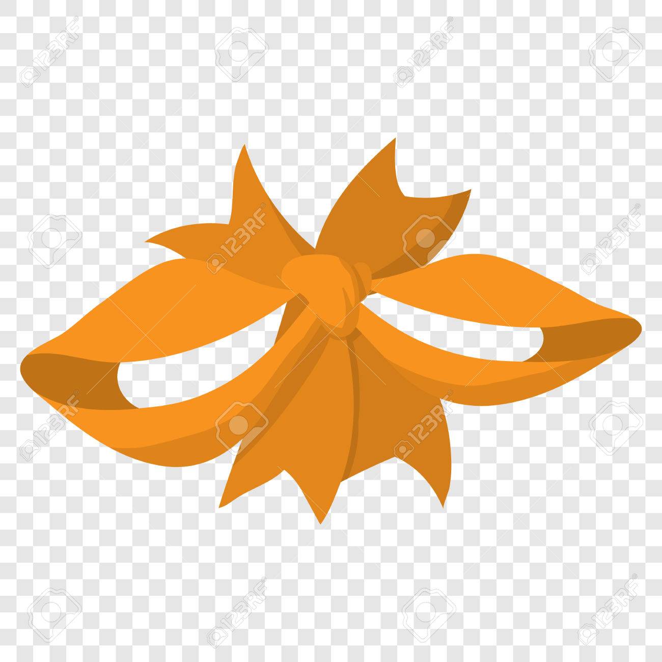 漫画の透明な背景のオレンジ リボン記号 のイラスト素材 ベクタ Image