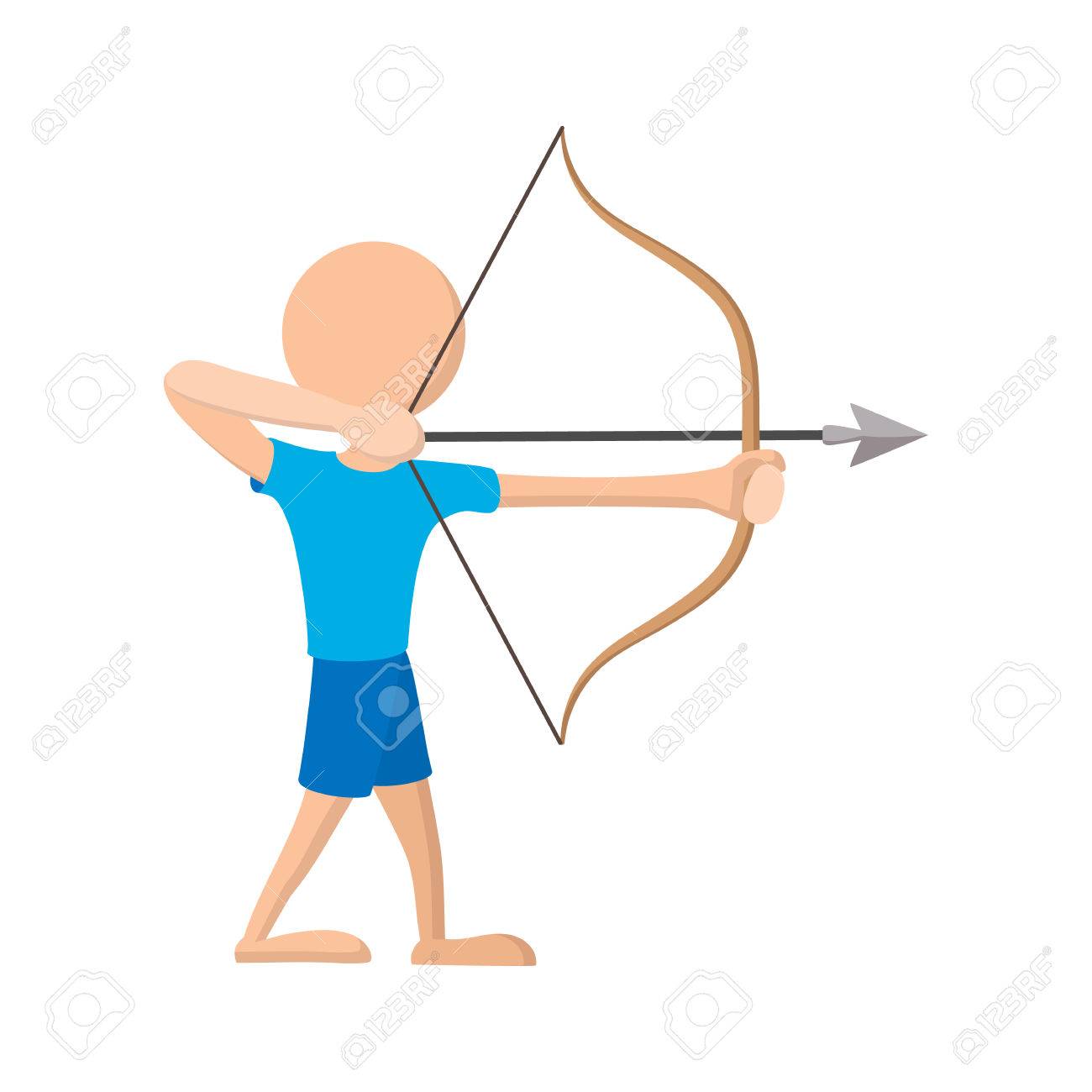 Archer Cartoon Icon On A White Background Training Bow Man Royalty Free Cliparts Vectors And Stock Illustration Image