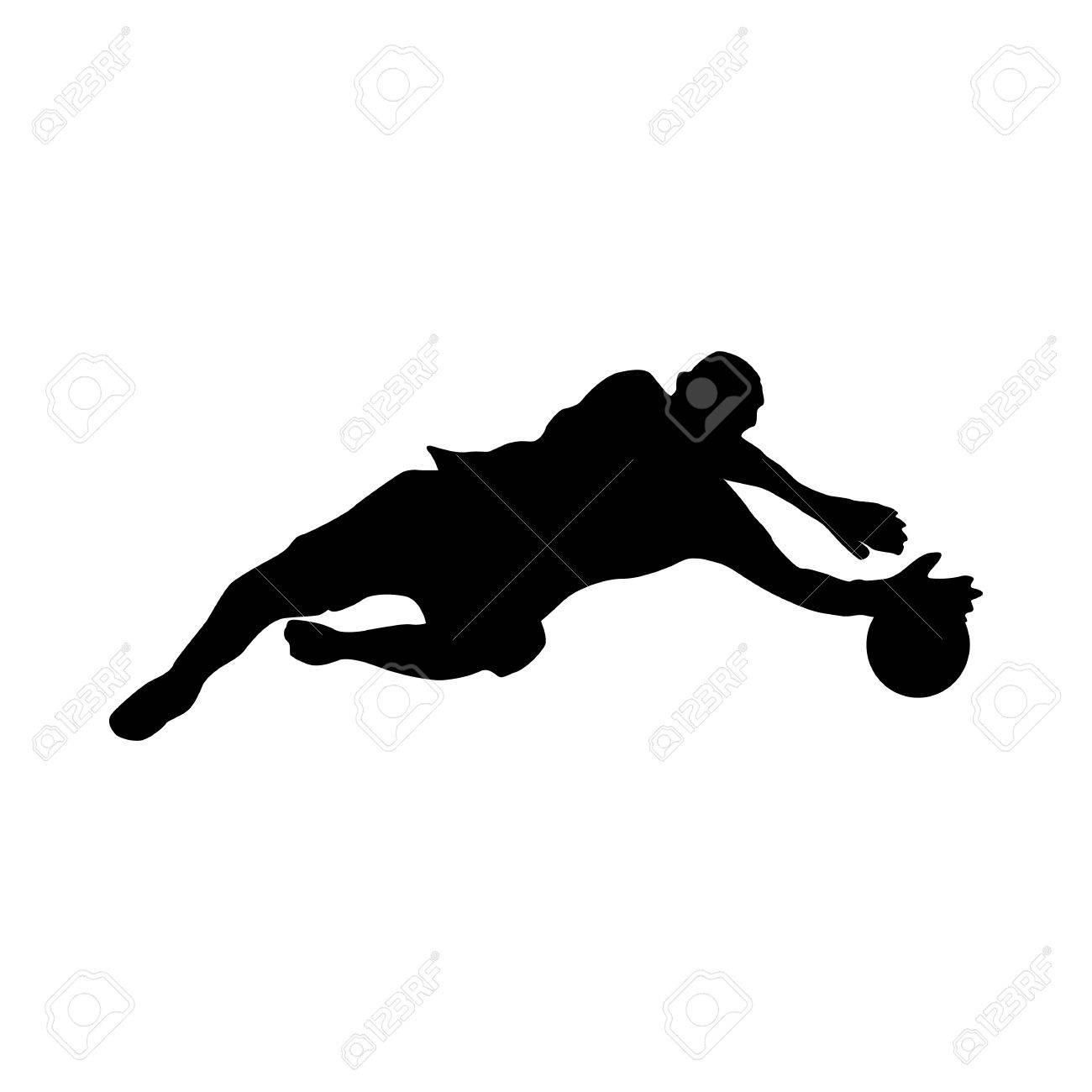 Soccer Goalkeeper Silhouette Isolated On White Background Royalty Free Cliparts Vectors And Stock Illustration Image