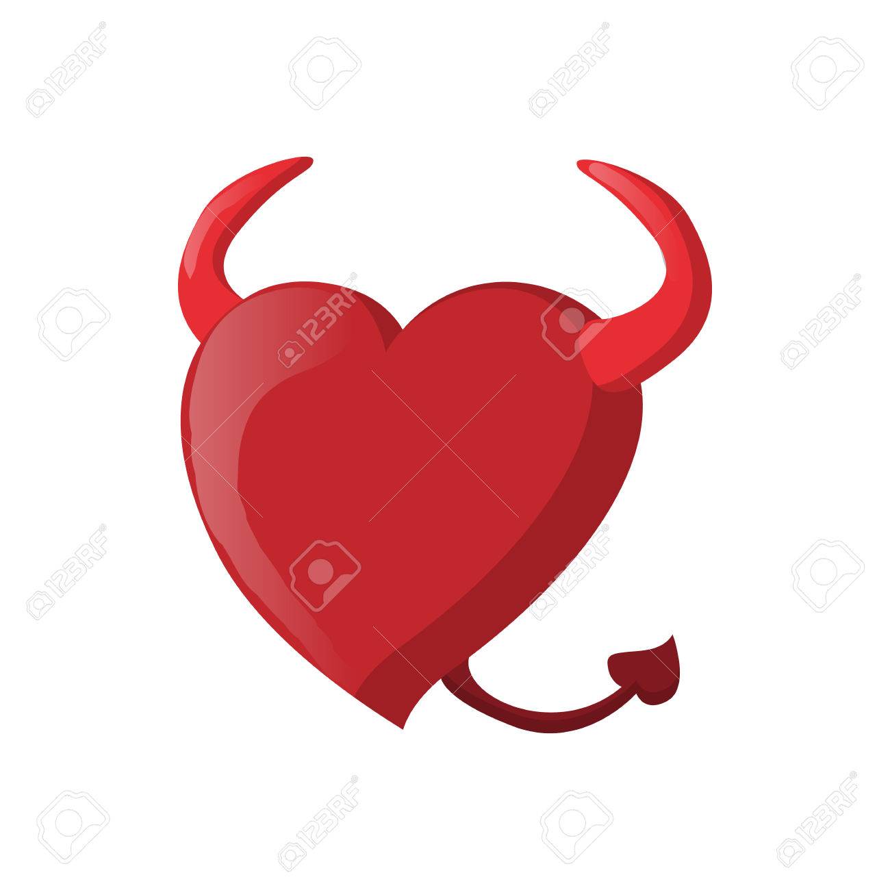 白い背景の上の漫画のスタイルで悪魔ハート運命的な愛のアイコン のイラスト素材 ベクタ Image 白い背景の上の漫画のスタイルで悪魔ハート運命的な愛のアイコン のイラスト素材 ベクタ Image
