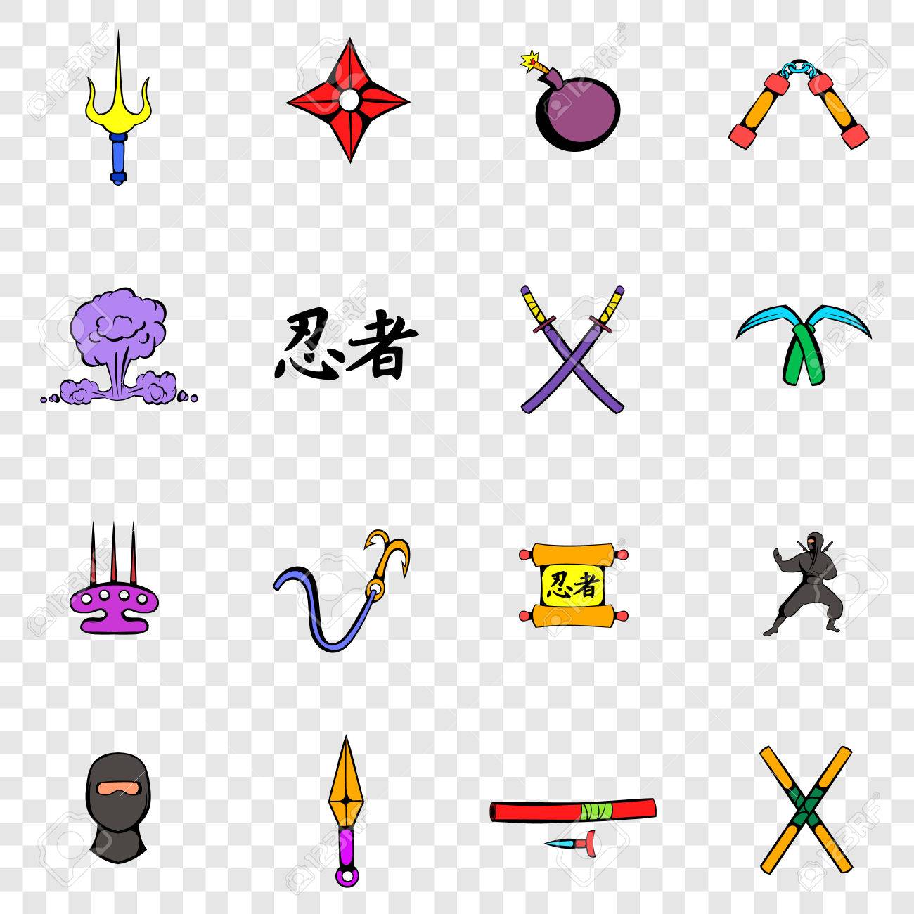 Ninja Set Icons In Hand Drawn Style On Transparent Background Royalty Free Cliparts Vectors And Stock Illustration Image Ninja Set Icons In Hand Drawn Style On Transparent Background Royalty Free Cliparts Vectors And Stock Illustration Image