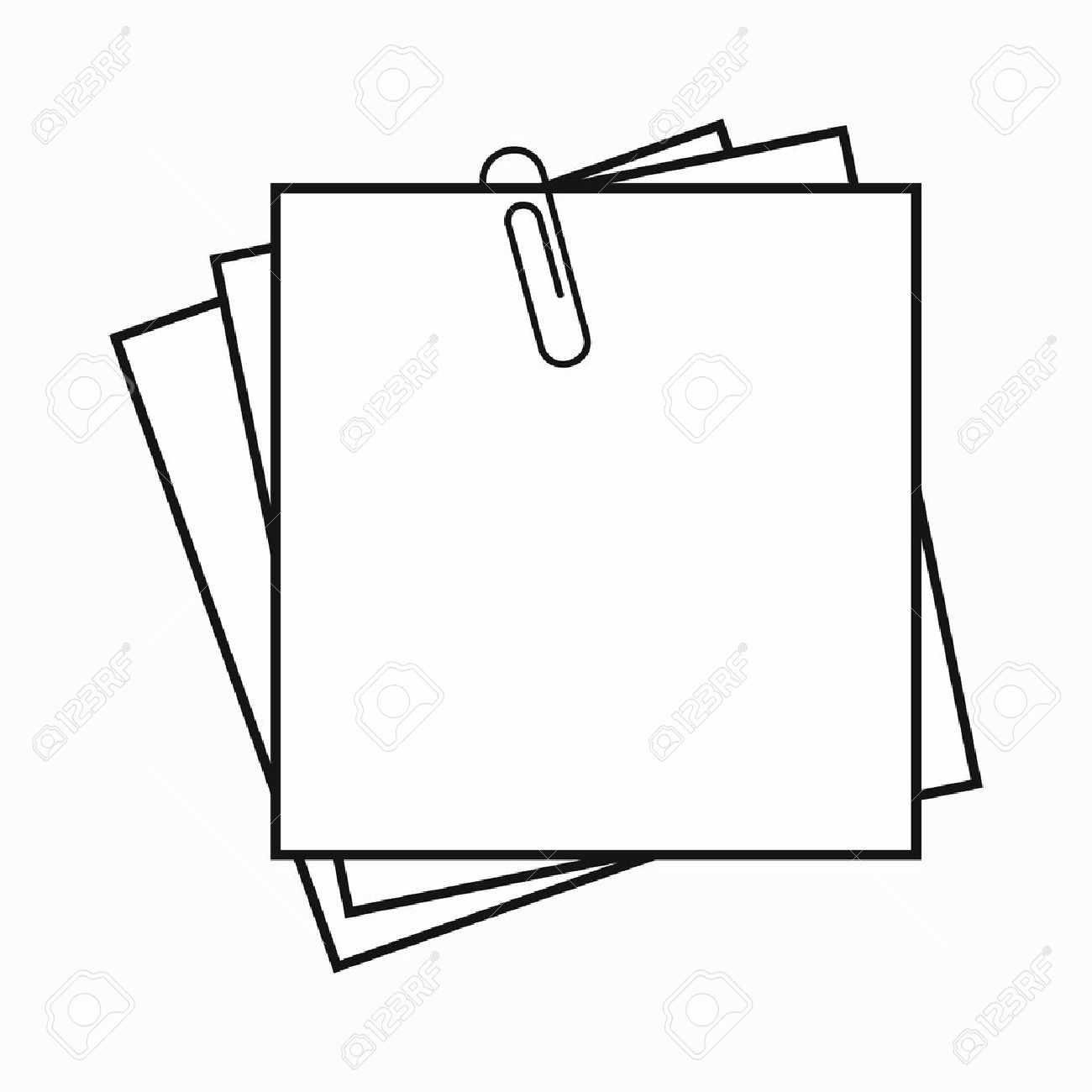 TOCados estamos. 54867173-sheet-of-paper-for-notes-and-paper-clip-icon-in-simple-style-on-a-white-background