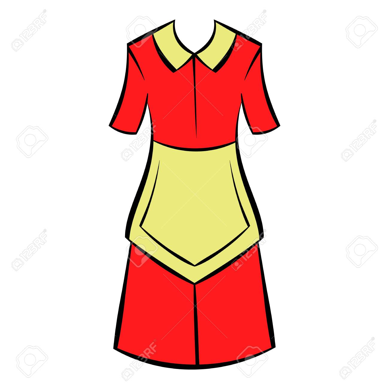 Icone De Robe De Femme Au Foyer Caricature De L Icone Clip Art