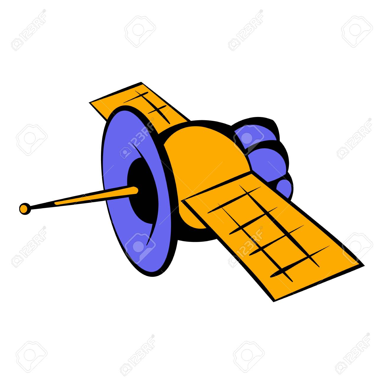 Icono De Comunicaciones Por Satélite, Icono De Dibujos Animados  Ilustraciones Svg, Vectoriales, Clip Art Vectorizado Libre De Derechos.  Image 73777584.