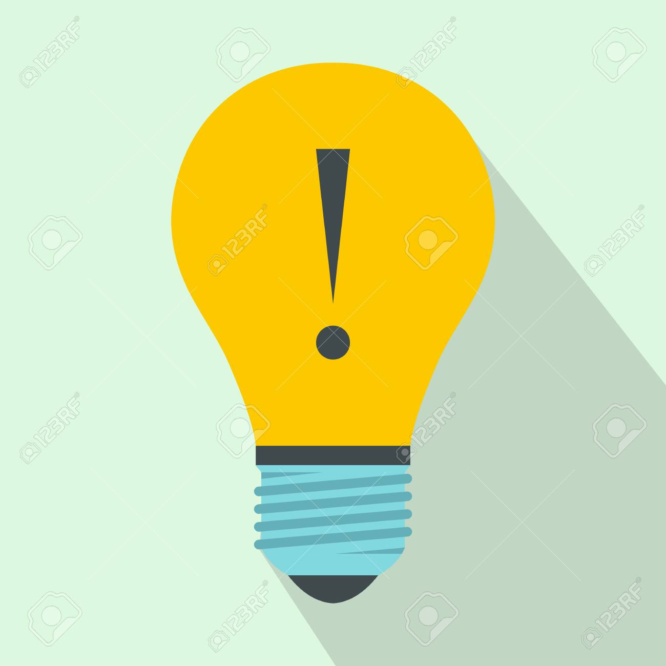 light bulb with exclamation mark icon flat style stock photo picture and royalty free image image 107753278 123rf com